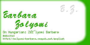 barbara zolyomi business card